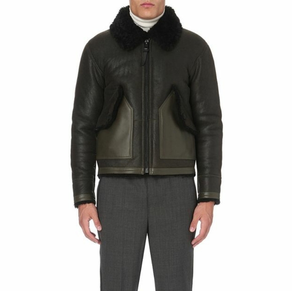 COACH Shearling B3 Bomber Jacket Saddle - Picture 2 of 11